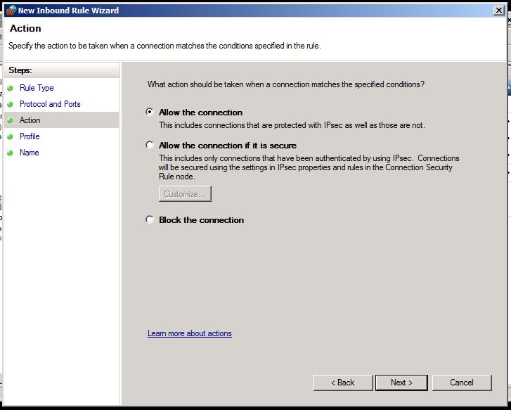 Select "Allow the connection", and click Next.