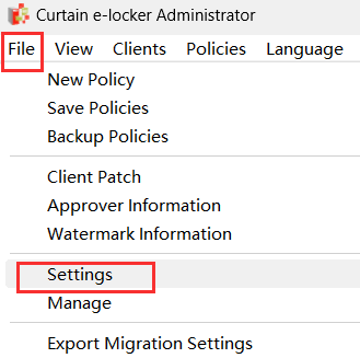 e-locker data loss prevention(DLP) - Settings