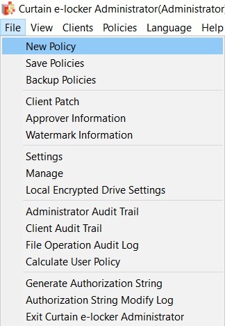 e-locker data loss prevention(DLP) - Control Policy Group